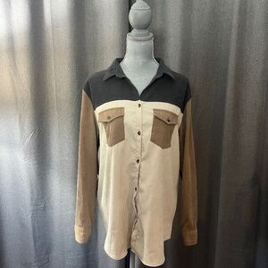 BKE Colorblock Button Up Shirt